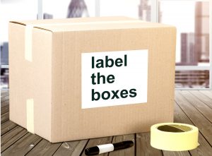 Label the boxes during your spring clearances