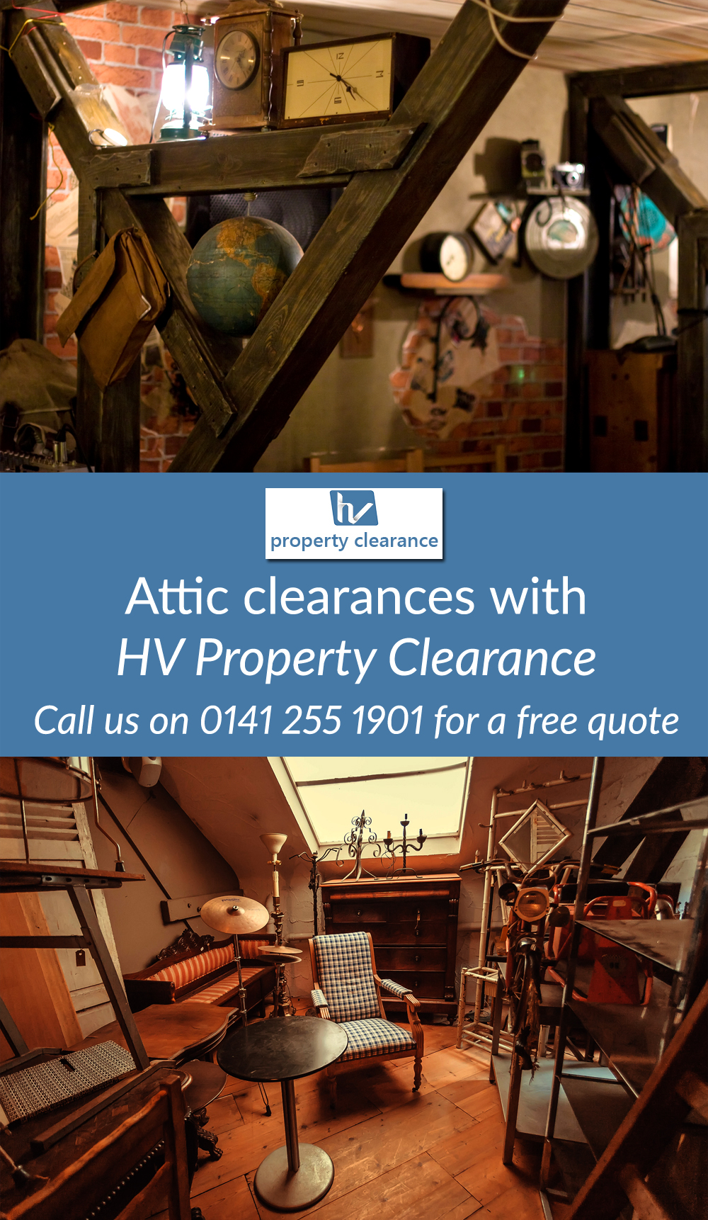 Attic clearance -HV Property Clearance Glasgow Paisley Scotland
